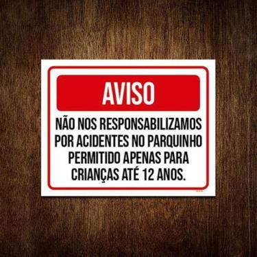 Imagem de Kit 10 Placas Aviso Condomínio Acidentes No Parquinho