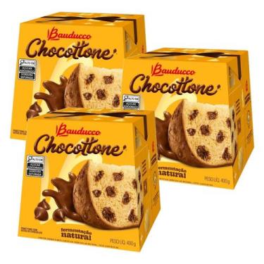 Imagem de Kit C/ 3und Chocottone Bauducco Chocolate 400g