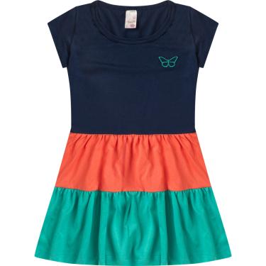 Imagem de Vestido Infantil Menina Verão em Meia Malha Babados Três Marias