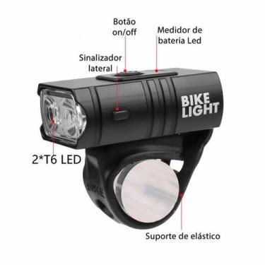 Imagem de Lanterna Bike Recarregável Usb 800 Lm  Bikelight Display De Energia Pr