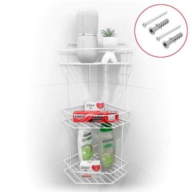 Imagem de Porta Shampoo De Canto Parede Tripla Aramado Para Box Banheiro Cantone