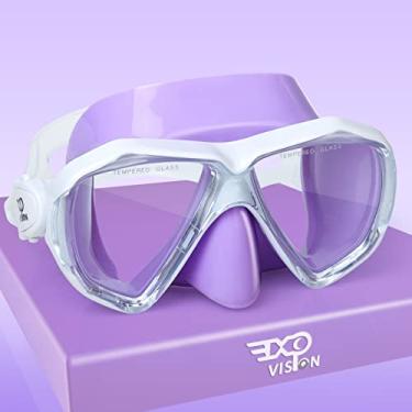 Imagem de EXP VISION Máscara de Mergulho Infantil, 180° Antiembaçante, Óculos de Natação para Crianças, Óculos de Natação de Vidro Temperado com Capa de Nariz, Vedação de Silicone, Equipamento de Máscara de Mer