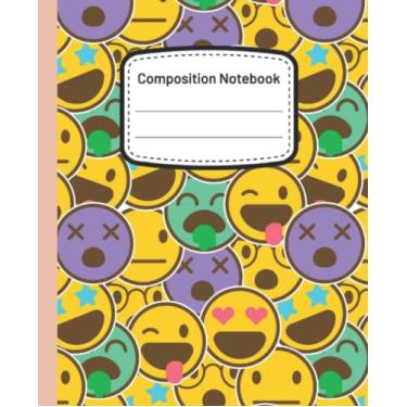 Imagem de Composition Notebook College Ruled: Smiley Faces attractive Wide Ruled Paper Notebooks for student Girls, teens and adults, | 7.5" x 9.25 ”, 120 ... Notebooks Journal for Homeschool Office