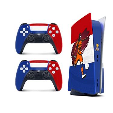 Imagem de TACKY DESIGN Adesivos da Copa do Mundo 2022 para console PlayStation 5 e 2 controladores, adesivos de futebol PS5 Skin Vinyl 3M Decalque de Equipes Nacionais Capa completa (versão em disco, skin