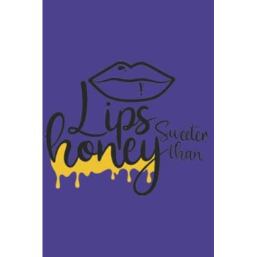 Imagem de Lips Sweeter Than Honey Notebook: Majestic Eggplant Matte Finish Lined Journal, 6 x 9 120 Pages, Gift For Thinkers, List Makers and Doers (Lips Sweeter Than Honey Journal)