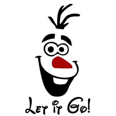 Imagem de Adesivo de vinil para assento de vaso sanitário Olaf Let It Go Car Truck decalque Disney Kids Fun Frozen Cute Adorable Funny! (Preto, 30,5 cm)