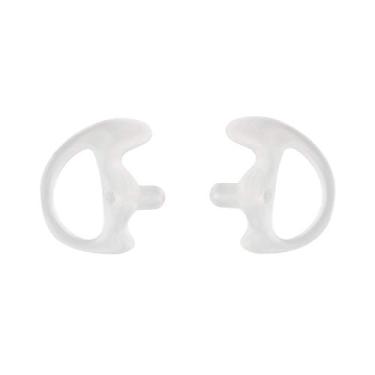 Imagem de Yolipar Fone de ouvido de silicone macio de substituição para walkie talkie, kit de áudio com tubo acústico de ar (branco, médio (1 par))