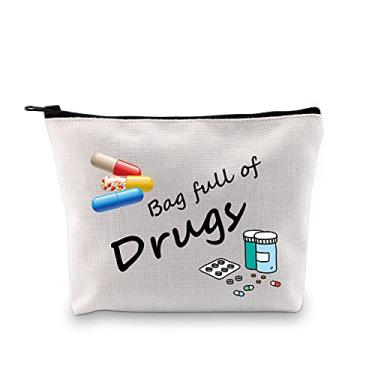 Imagem de Bolsa com zíper bolsa de maquiagem bolsa de drogas divertida bolsa de drogas bolsa de drogas bolsa de cosméticos bolsa de armazenamento de medicamentos bolsa organizador de medicamentos bolsa organizadora, Saco cheio de drogas, Medium