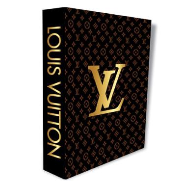 Imagem de Caixa Livro Falso Decorativa Organizadora Moda Luxo Preta LV