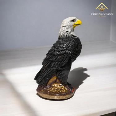 Imagem de Águia Gavião Espanta Pombos Maritaca Gesso 36 Cm - AVB DECOR, PRETO