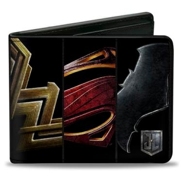 Imagem de Buckle-Down Carteira dobrável de poliuretano - Liga da Justiça 2017 6 blocos de ícone de super-herói