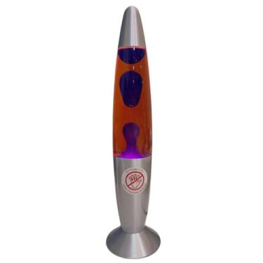 Imagem de Luminaria Lava Lamp e Abajur De Mesa Decorativa Bicolor 220V 34cm (Vermelho Bolha Azul)