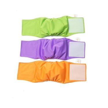 Imagem de Kit 3 Fraldas Cachorro Reutilizáveis Petting Is Caring Macho, GG