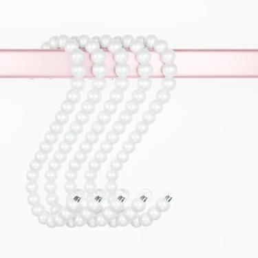 Imagem de ULWSKY 10 ganchos em forma de pérola, gancho para decoração de quarto infantil, enfeite branco com contas elegantes, para armários, guarda-roupa de vestiário, loja de roupas e bolsas, shopping center