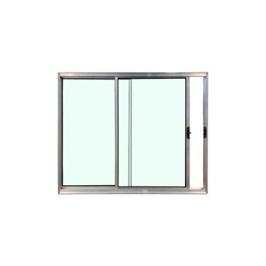Imagem de Janela 2 Folhas 100X120 Alumínio Brilhante Linha Esmeralda - Brecorimo