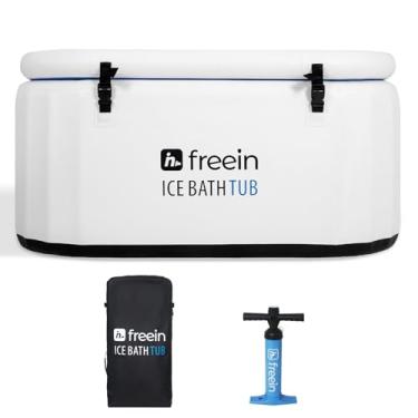 Imagem de Freein Banheira de gelo [2GG atualizado] - Banheira de imersão fria, compatível com refrigerador de água, inflável, portátil, dobrável, banheira de recuperação para atletas, 137 x 76 x 61 cm - ao ar