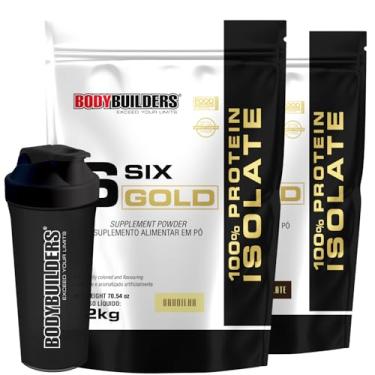 Imagem de Kit 2x Whey Isolado Six Gold Baunilha e Chocolate 2kg + Coqueteleira - Bodybuilders
