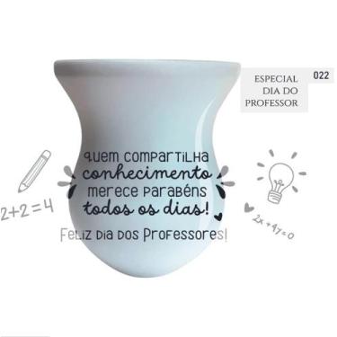 Imagem de Cuia de Madeira Branca Personalizada 360 - Dia dos Professores - Mix A