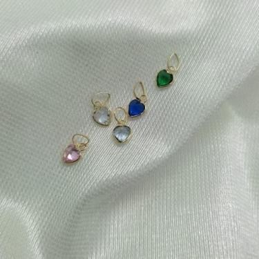 Imagem de Pingente Ponto de Luz Coração Pequeno Zircônia Ouro 18K Para Brincos -