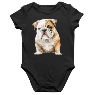 Imagem de Body Bebê Algodão Bulldog-Inglês - Foca na Moda, Preto, M