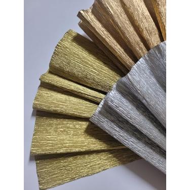 Imagem de Papel Crepom Impermeável Perolado/Metalizado 48cm x 2m - Kit 10 Unidades (C0BRE)