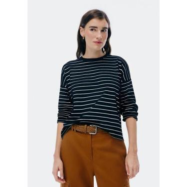 Imagem de Blusa Hering Manga Longa Listrada Feminina-Feminino