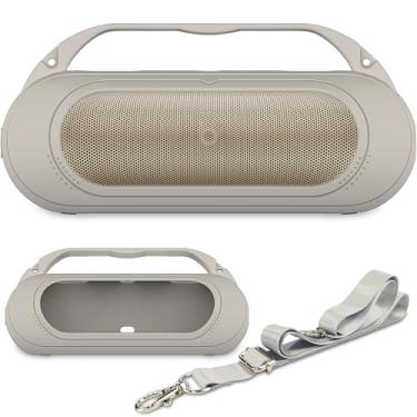 Imagem de Capa de silicone compatível com alto-falante Bluetooth portátil Beats Pill 2024, suporte protetor para acessórios de alto-falante Beats Pill (capa de silicone) (cinza)