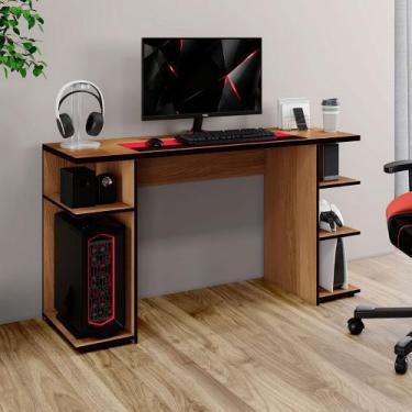 Imagem de Escrivaninha Gamer Master Arte Móveis, Cinamomo com Preto
