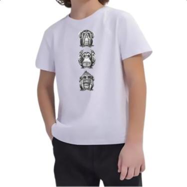 Imagem de Camiseta infantil 3 macacos sábios mas nem tanto - Alearts, 8