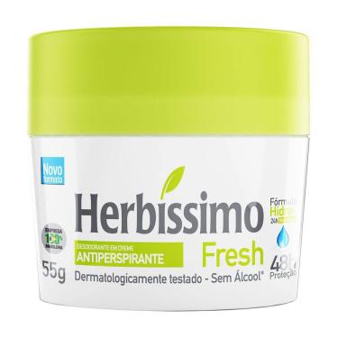 Imagem de Desodorante em Creme Herbíssimo Fresh Antiperspirante 48h sem Álcool 55g