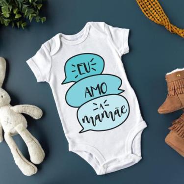 Imagem de Body Personalizado Bebê Eu Amo a Mamãe - dsloja, M (4 a 6 Meses)