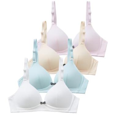 Imagem de SALIA GIRL Sutiãs acolchoados macios para meninas e adolescentes de 10 a 16 anos, sutiã de treinamento desenvolvido com algodão e sem arames