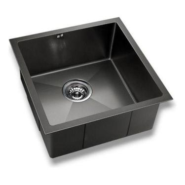 Imagem de Cuba Cozinha Inox Preta Black Gourmet Grande 44x44x20 Mg99 - MG Metais