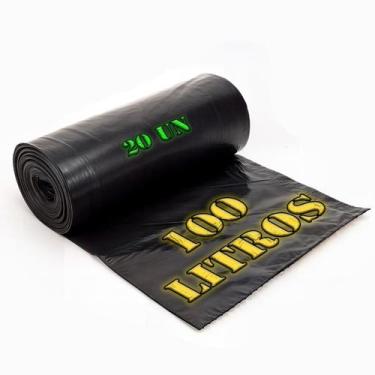 Imagem de Saco De Lixo 100 Litros Rolinho 20 Unidades Uso Pesado Reforçado Resis