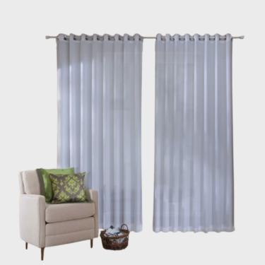 Imagem de Cortina Leve com Forro Voil 400 X 250 Cm Geórgia Branco