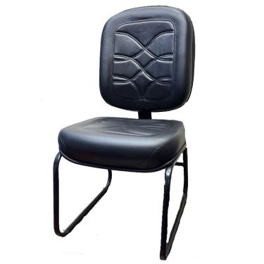 Imagem de Poltrona Cadeira Escritório Diretor Fixa Costurada Base Ski