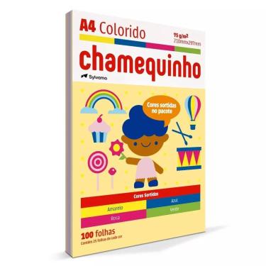 Imagem de Sulfite Chamequinho 4 Cores Sortidas A4 29,7x21cm Chamex
