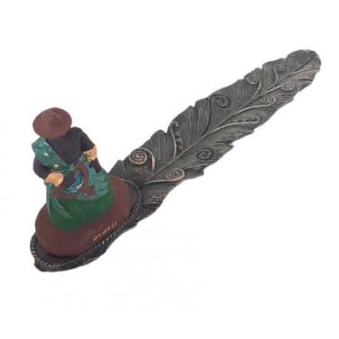 Imagem de Imagem Incensário Régua Oxossi Em Resina 24 Cm - Lua Mistica