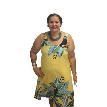 Imagem de vestido  longuete amarelo plus size  - altona, 54