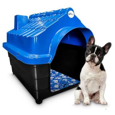 Imagem de Casa para Cachorros Plástica Rinopet N5 com Colchonete Mecpet (Azul, 5)