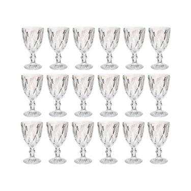 Imagem de Kit 18 Taça Diamante Bico De Jaca Vidro Transparente 300ml - ECO'S