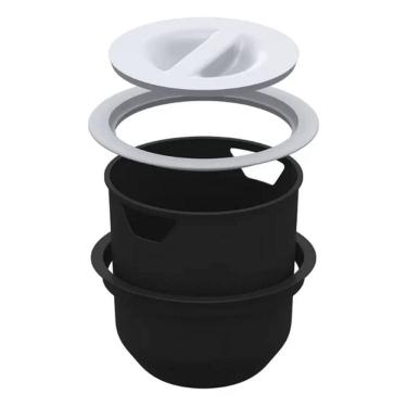 Imagem de Lixeira Arquitech Para Embutir 27x27 8L Tampa Redonda Branca