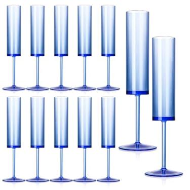 Imagem de 50 peças de taças de champanhe rosa de plástico 153 g taças de champanhe acrílicas transparentes taças de vinho espumante decorações de mesa de casamento reutilizáveis para brindes de dia dos