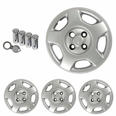 Imagem de Jogo Calota Aro 14 Corsa Hatch Sedan 2004 + Selo Resinado + Tampa Ventil Antifurto