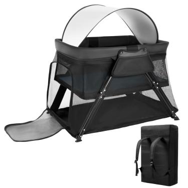 Imagem de Berço de viagem Lilian & Gema 2 em 1 com mochila para bebês e crianças pequenas