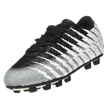 Imagem de Vizari Chuteiras de futebol Bolt Firm Ground Youth para meninos e meninas | Chuteira de futebol infantil de couro sintético texturizado com sola de poliuretano para conforto e tração, Preto/branco