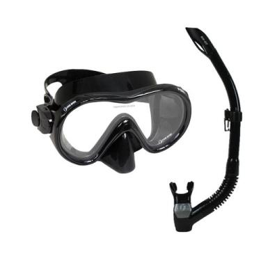 Imagem de KIT FOX SK-07 Fun Dive, Máscara Snorkel Mergulho Dupla Válvula, Preto