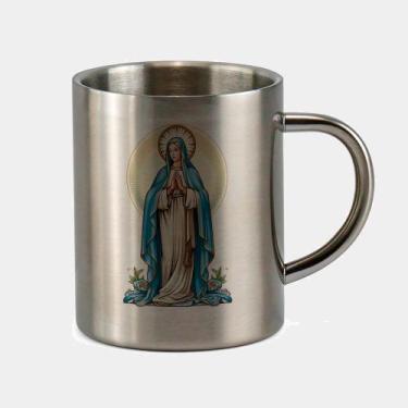 Imagem de Caneca de Inox Premium Prateada 400ml Santo Nossa Senhora de Fatima Ig