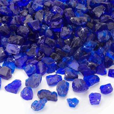 Imagem de Mr. Fireglass – Vidro de fogo reciclado para conjuntos de fogões de gás de lareira, de propano ou natural, 4,5 kg, azul