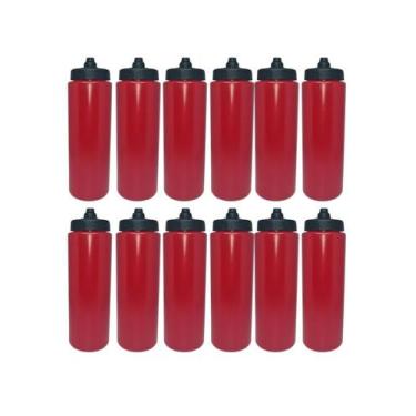 Imagem de Kit 12 Squeeze Tipo Gatorade 800ml - Spec, Vermelho com preto
